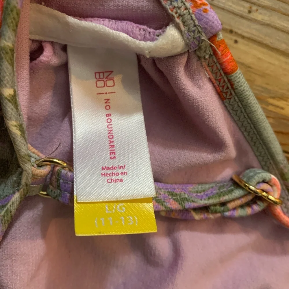 No Boundaries Women’s Gray River Floral Bikini Top Size Large - Picture 7 of 8